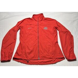 Ohio State Buckeyes Nike Womens Jacket Size Medium Red Windbreaker Full Zip OSU